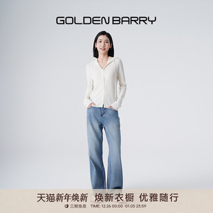 501119 雅痞复古显瘦棉阔腿牛仔裤 GOLDEN BARRY2025年春秋新款