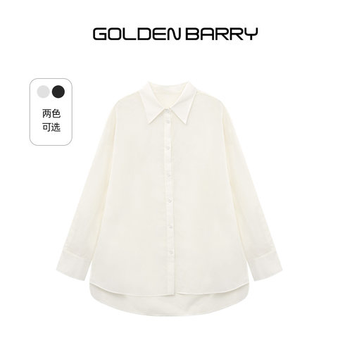 【空气衬衫】GOLDEN BARRY金和百瑞25夏简约透感100棉衬衫212618