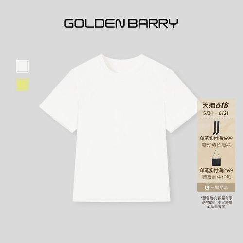 GOLDEN BARRY26夏新款简约休闲时尚圆领百搭短袖T恤上衣201958-1