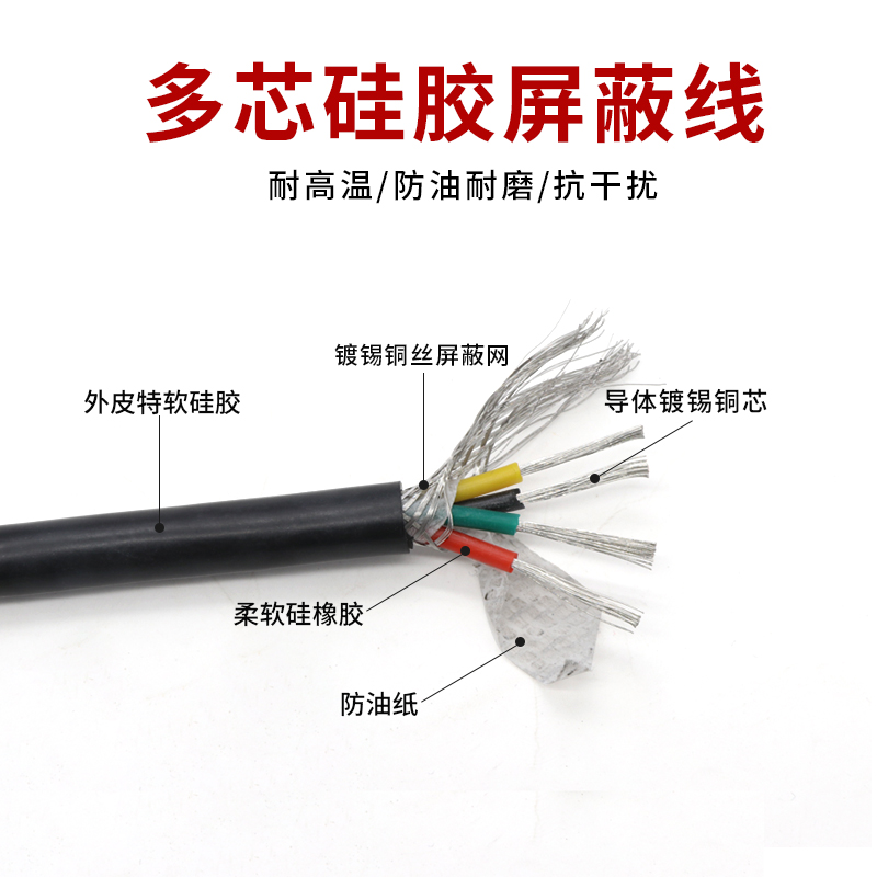镀锡铜线多芯特软硅胶屏蔽护套
