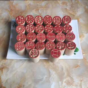 3.5cm中式糕点木质印章苏式月饼豆沙包馒头点心白皮酥面食印字花