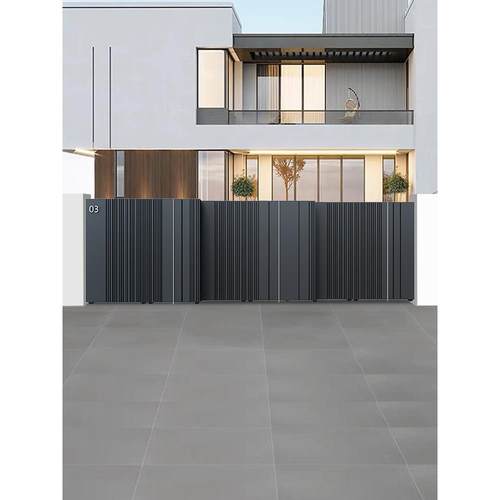 电动伸缩新款平移门现代高端别墅铝艺庭院大门户外车库重叠折叠门