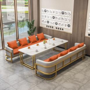 餐厅咖啡厅沙发卡座现代酒吧西餐包厢奶茶店甜品店休闲桌椅组合