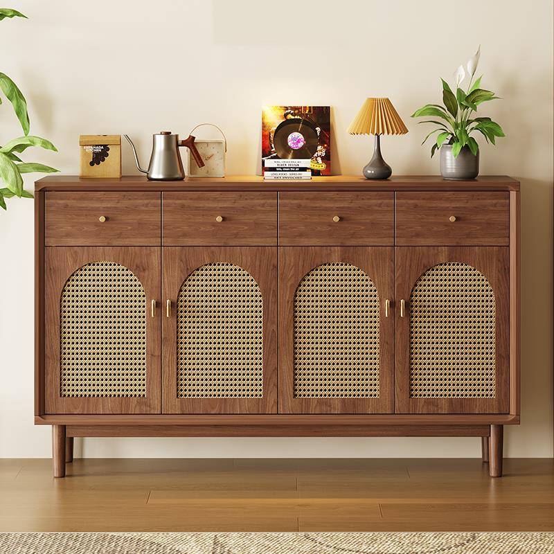 需定制全实木复古藤编鞋柜家用门口客厅简约入户玄关柜收纳柜阳台