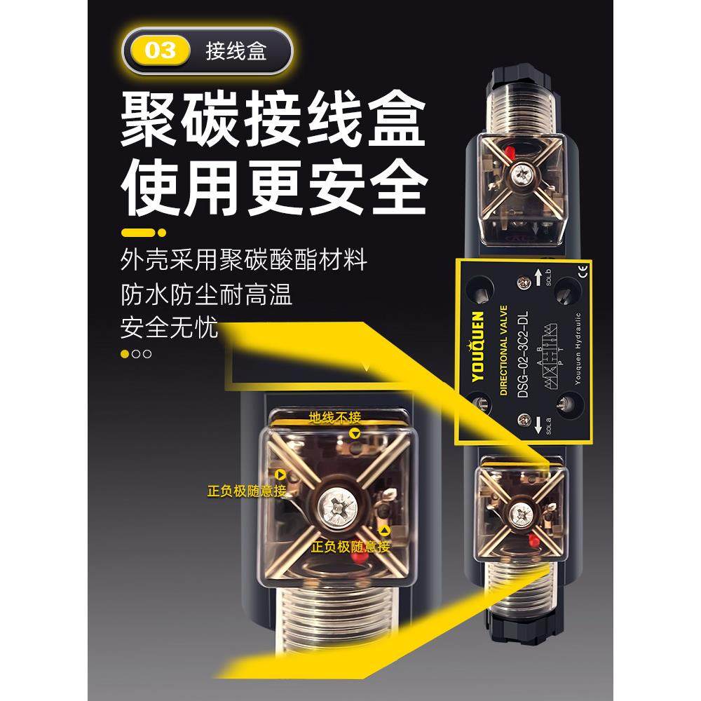 YOUQUEN油昆液压电磁阀DSG-02-2B2-DL 3C2 3C3 3C4 3C60-LW换向阀