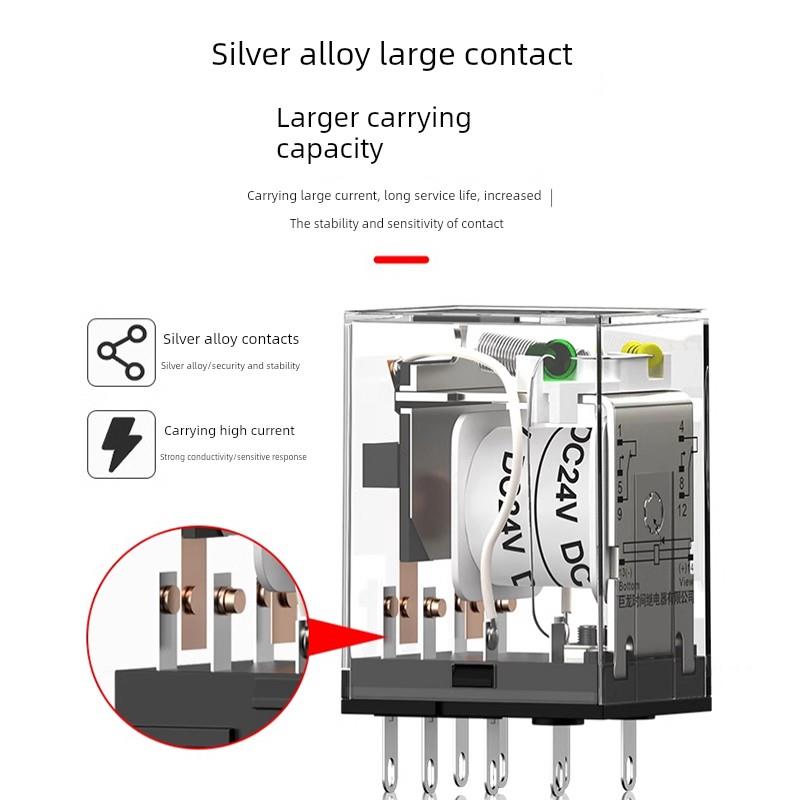 中小型电磁继电器12V Dc 14英尺220V Ac Hh52P-L 62Pl小型8英尺12