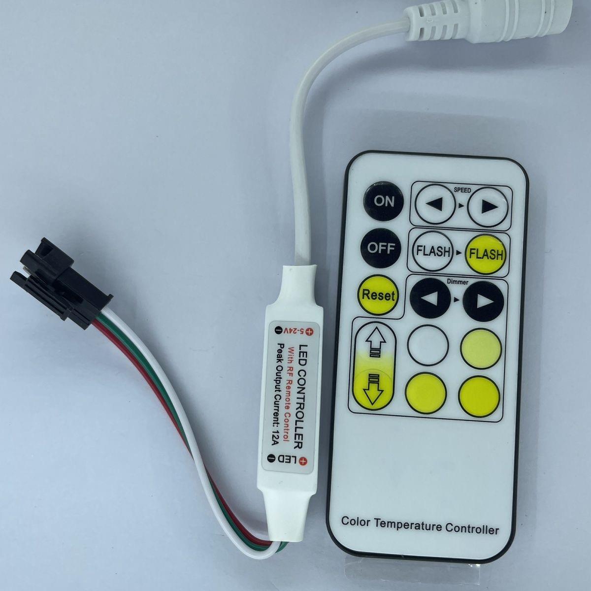 15键RF双色温灯带控制器亮度调光控制器5V/12V24低压LED控制器