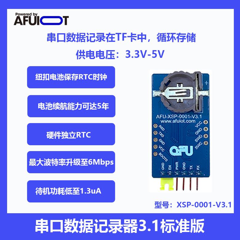 安服优串口数据记录器3.1标准版TF卡存储模块可存txt hex csv格式