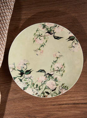 物兮物大师系列梵高玫瑰鸢尾花8寸骨瓷盘高颜值盘子菜盘餐具家用