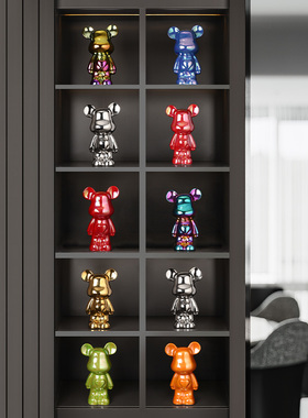 速发熊潮玩摆件轻奢客厅童视柜酒房爱心熊儿电柜装饰