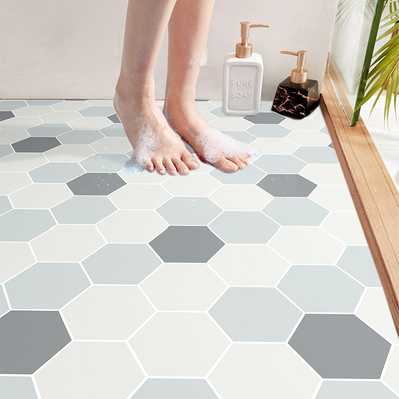 速发洗防间手水地贴加厚耐磨自粘洗澡间专用地板砖地板革翻改新造