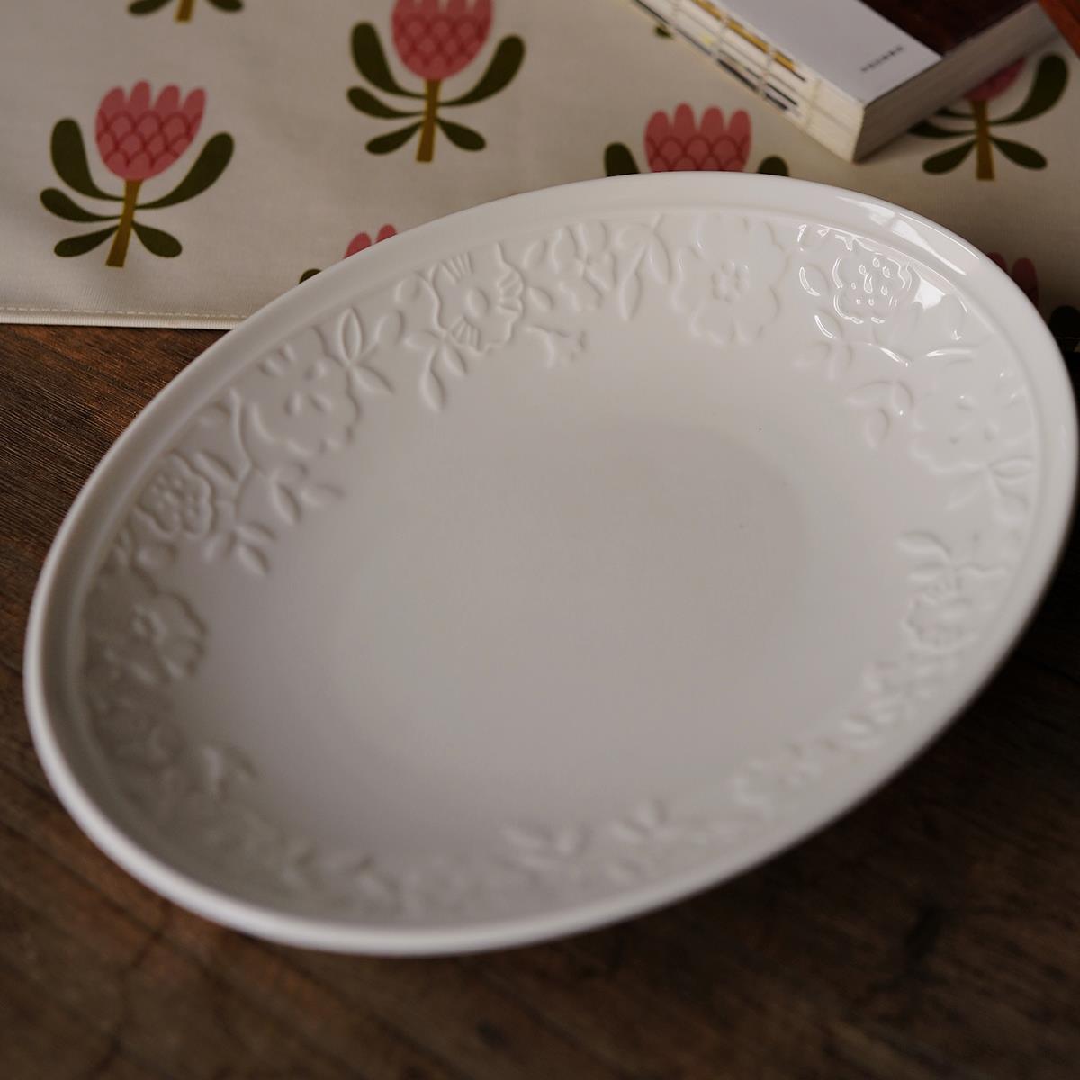 双耳蒸鱼盘 创意长方形碟子纯白鱼盘微波炉盘子餐厅饭店陶瓷餐具