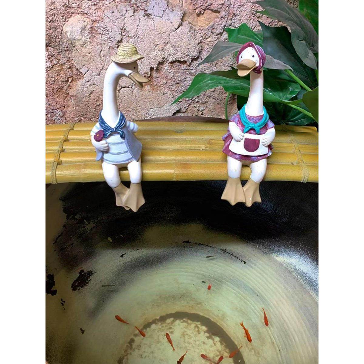 新型中国风模拟竹排石板树脂垫陶罐鱼塘水箱流水摆件景观装饰,家居饰品,户外/庭院摆件,淘宝优惠券,粉丝福利购,淘宝优惠卷