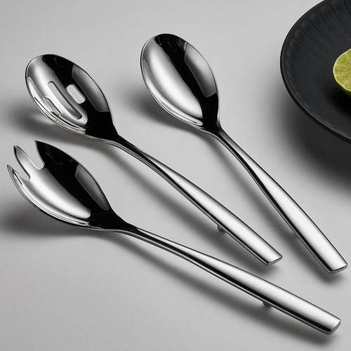 米立风物不锈钢勺子家用汤勺漏勺汤匙食品级公勺大叉子分菜勺餐勺