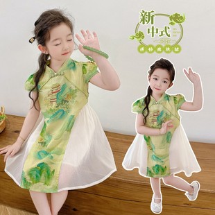 流行夏潮女孩甜美穿搭经典 大童连衣裙夏淑女舒服仙气公主裙夏款