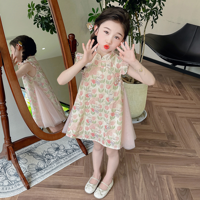 女童无袖连衣裙夏薄超美女生仙气2025超仙高级感高端流行夏款夏季