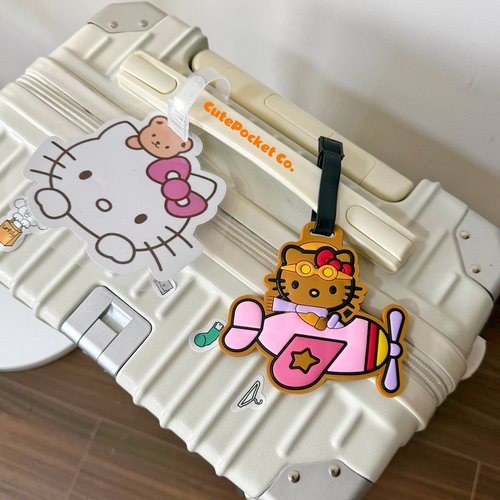 白皮KT猫行李牌定制行李箱防丢失吊牌行李签旅行挂牌卡通书包挂件