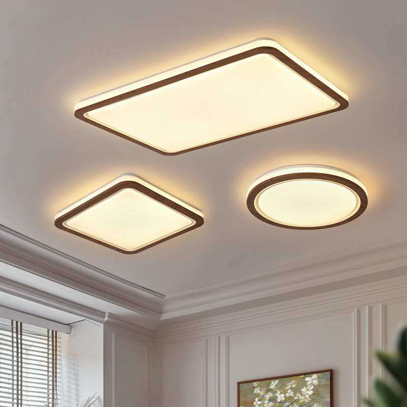 法式中古风极简超薄客厅卧室灯具简约书房护眼胡桃木纹套餐吸顶灯,3C数码配件,USB灯,淘宝优惠券,粉丝福利购,淘宝优惠卷