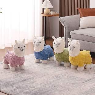 源头工厂简约现代动物凳子羊驼座椅换鞋凳儿童沙发休闲椅萌羊驼凳