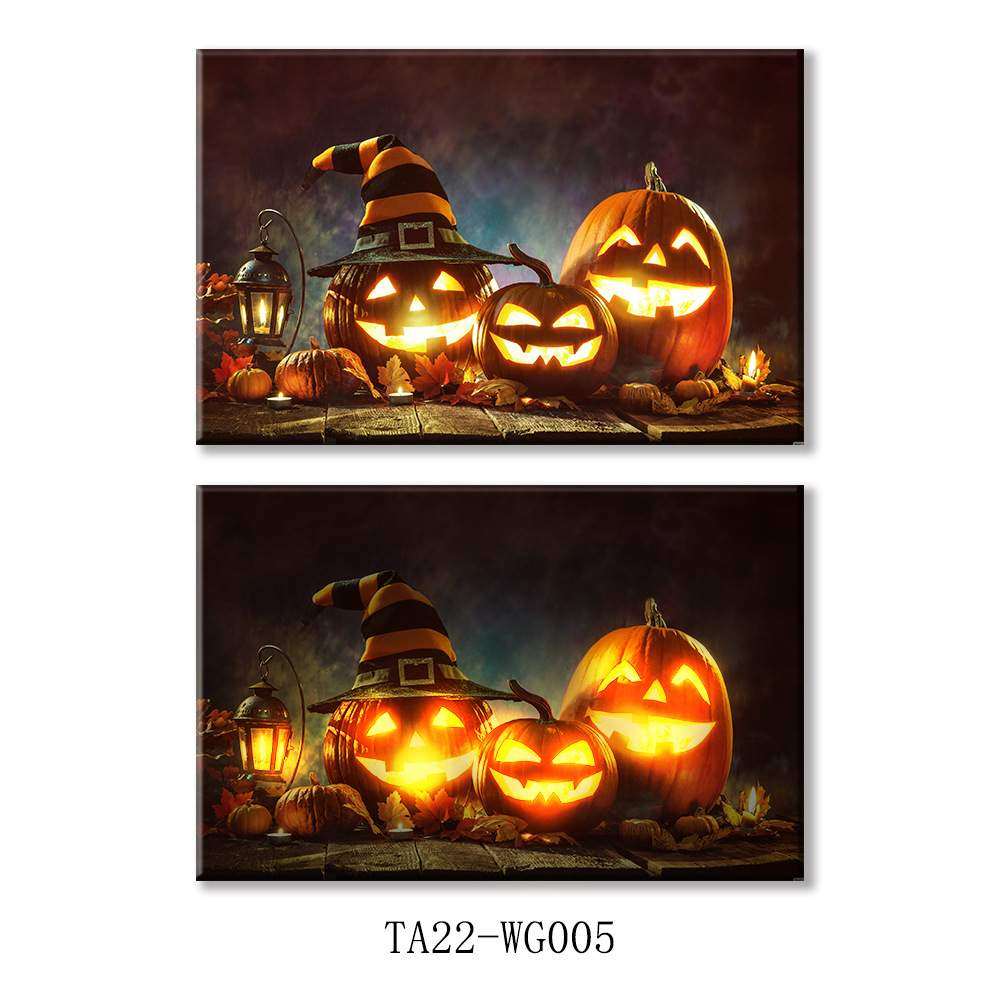 万圣节装饰画跨境爆款南瓜灯光装饰画门牌节日气氛壁挂墙饰壁画,3C数码配件,USB灯,淘宝优惠券,粉丝福利购,淘宝优惠卷