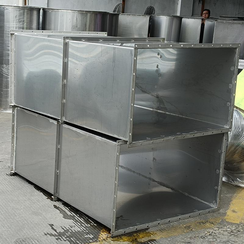 镀锌板角铁法兰共板风管加工消防通风管道不锈钢焊接成品风管