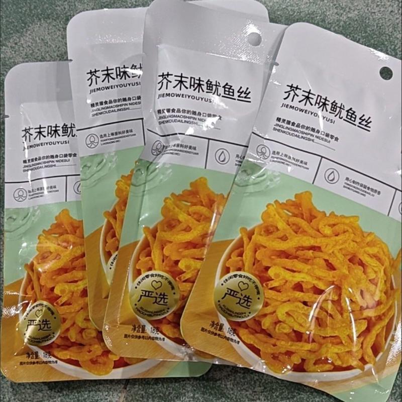 韩式蟹黄鱿鱼丝油炸精灵猫鱿鱼丝味味香脆休闲天妇零食即食