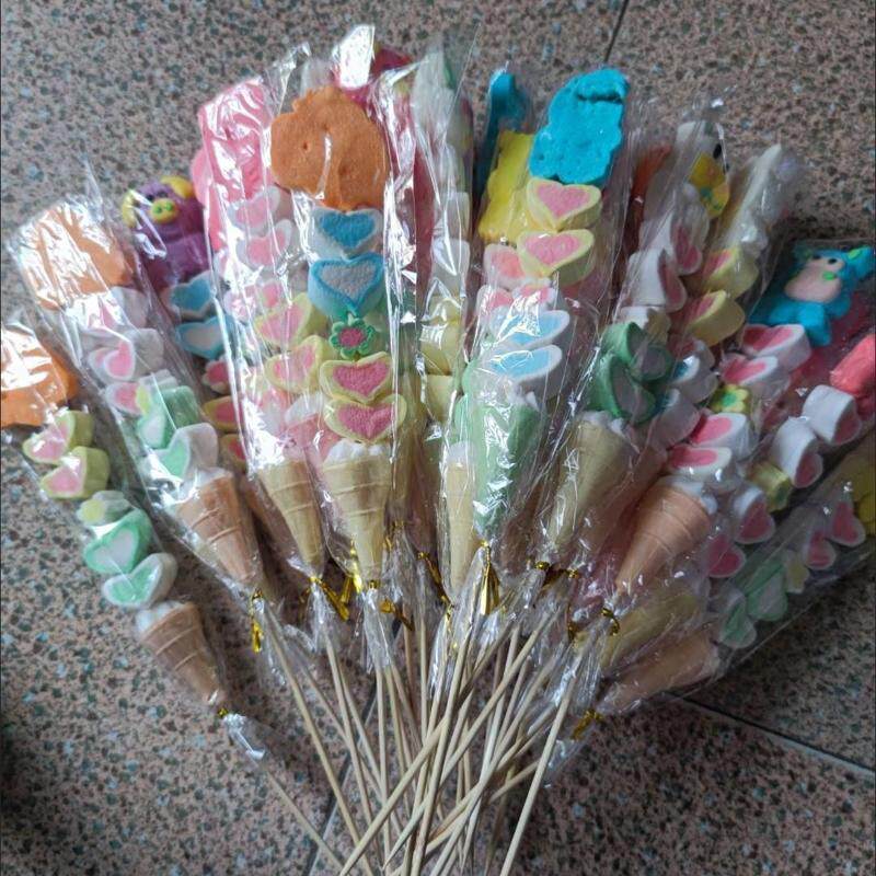 卡通棉花糖串串棉花糖冰糖葫芦软糖棒棒糖散装超市混装