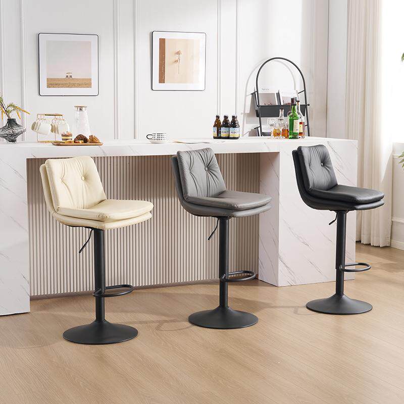 拉车北欧旋转前台高脚收银吧凳升降铁艺吧椅家用吧台椅子现代简约