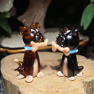 淄博陶瓷琉璃大观园琉璃摆件驴气球狗大鹅小鸡阿凡提驴圣诞树鸳鸯