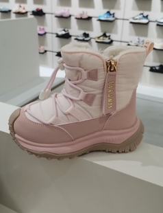 泰兰尼斯男童童鞋冬季新款皮靴加绒保暖儿童靴子女童防滑运动靴