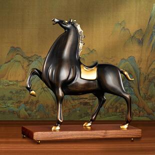 招财全铜唐马摆件手工高档工艺礼品摆饰开 业礼品客厅书房办公室