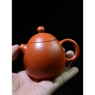 龙蛋壶潮州章氏朱泥纯全手工手拉壶潮汕紫砂壶家用小号工夫泡茶壶