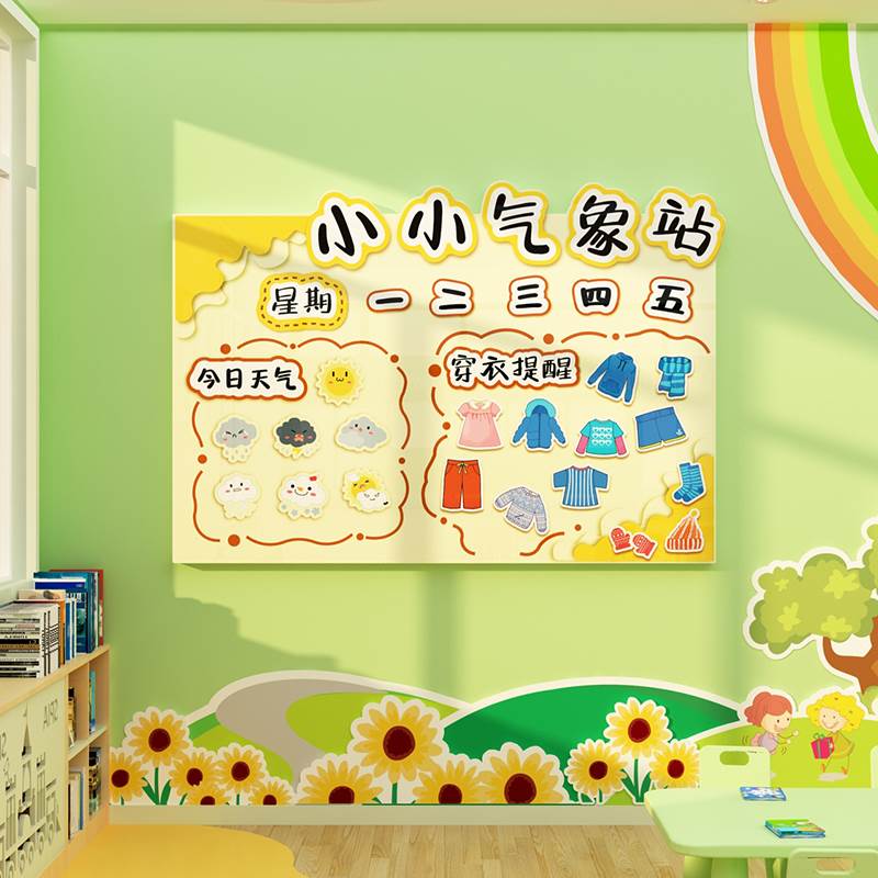 幼儿园天气预报环创主题墙面材料半成品装饰文化走廊教室布置神器