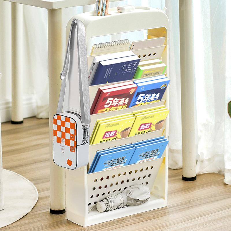 可移动置物架书本课桌装书神器便捷式教室书架学生书箱书桌整理架