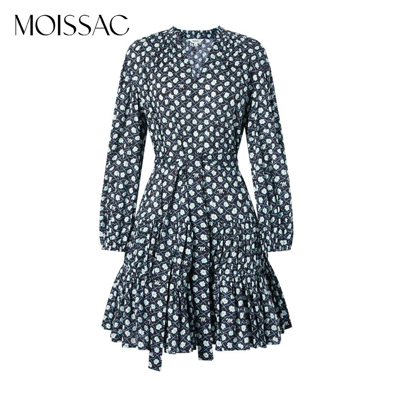 MOISSAC摩萨克奥莱2025春季法式复古文艺定制印花娃娃裙连衣裙,女装/女士精品,连衣裙,淘宝优惠券,粉丝福利购,淘宝优惠卷