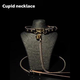 铃铛颈圈项圈颈套男女choker真皮k9小狗puppy牵引绳Cupidnecklace