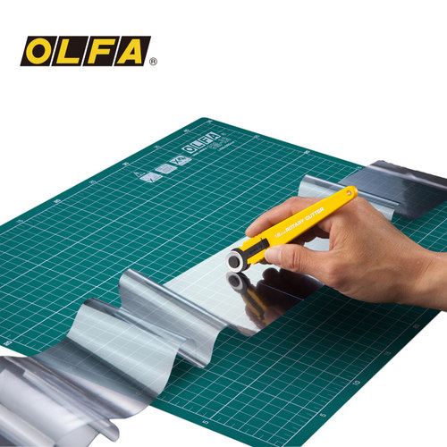日本OLFA双面雕刻垫板CM系A4/A3手工手帐美工裁纸模型防割垫美工刀板切割垫板多用桌垫办公书垫大小
