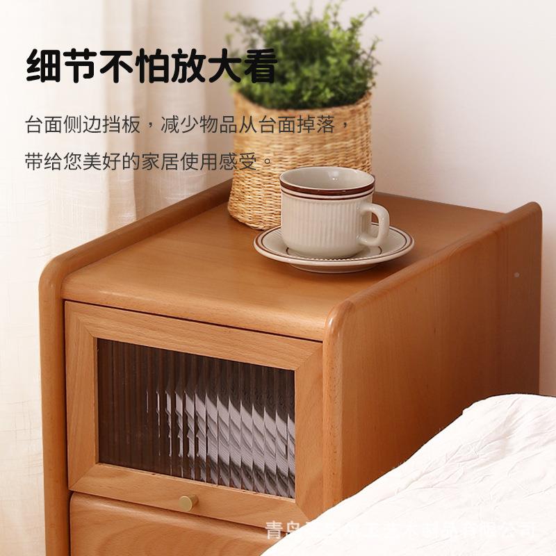 床头全实木现简卧室床头柜代小型超窄置物柜收约纳家用边05柜储物