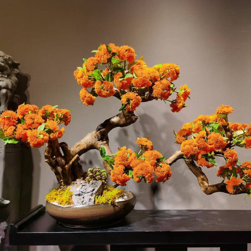 迎客绿植盆人造树酒店客厅造景装饰商栽场展假厅松树仿真松迎客松