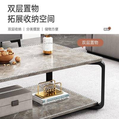 极简客厅茶几现代简约家用阳台茶几桌小户型出租房轻奢风泡茶桌子