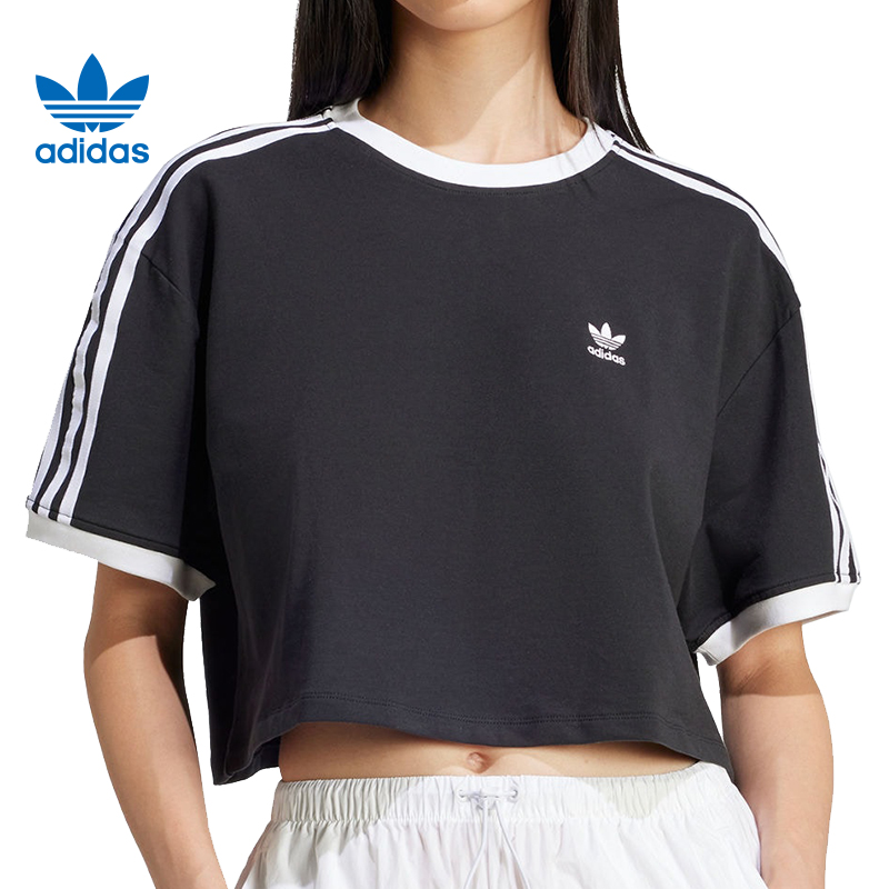 adidas阿迪达斯三叶草女子3S LOO运动休闲短袖T恤JC8149
