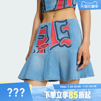 adidas阿迪达斯三叶草女子DENIM SKIRT运动休闲半身裙KC6274