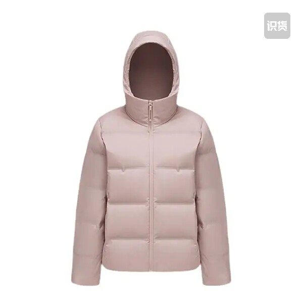 波司登 厚款连帽纯色短款长袖羽绒服 B250245550 橡皮粉湖北WDL仓