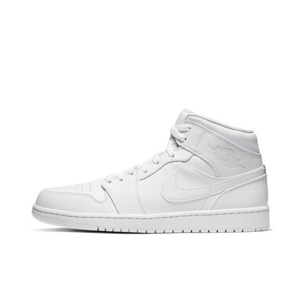 耐克Air Jordan 1 Mid AJ1纯白中帮复古篮球鞋广东WE仓