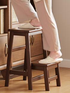 家用梯凳折叠梯人字梯加厚实木梯椅凳子两用登高楼梯小梯子置物架