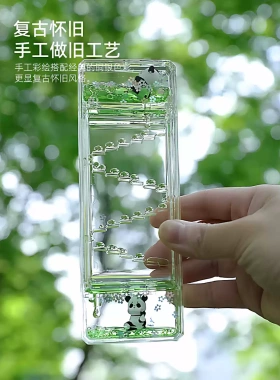 可爱熊猫油漏小摆件治愈解压情绪