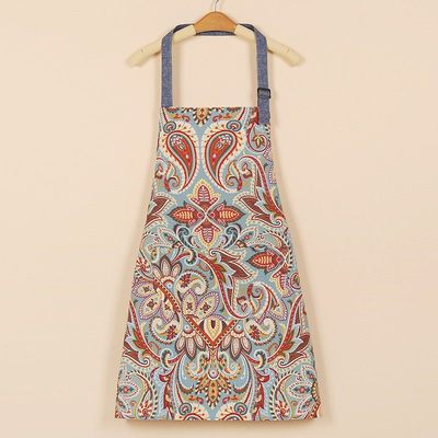 复古民族风围裙餐饮专用纯棉上班工作服2024新款网红大人做饭围腰