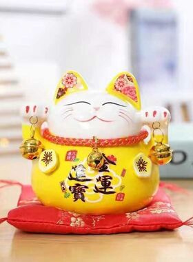 国潮宫廷招财猫小摆件店铺前台开业礼品陶瓷创意客厅装饰存钱