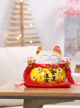 国潮宫廷招财猫小摆件店铺前台开业礼品陶瓷创意客厅装饰存钱