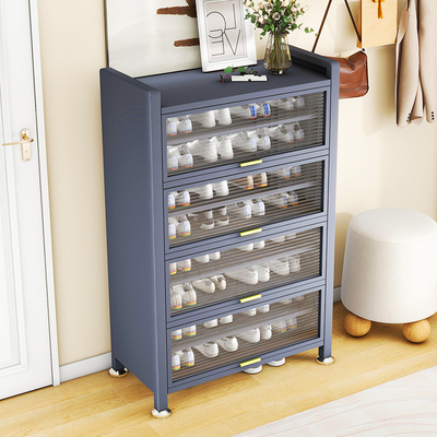 日本无印家用鞋柜门口室内大容量多层超大鞋架铁皮入户玄关阳台收